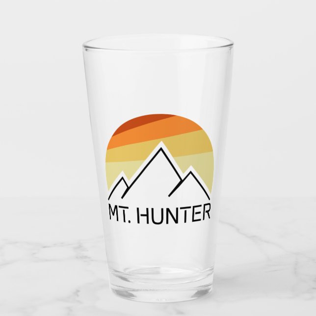 Mt. Hunter Alaska Retro Glass (Front)