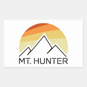 Mt. Hunter Alaska Retro Rectangular Sticker