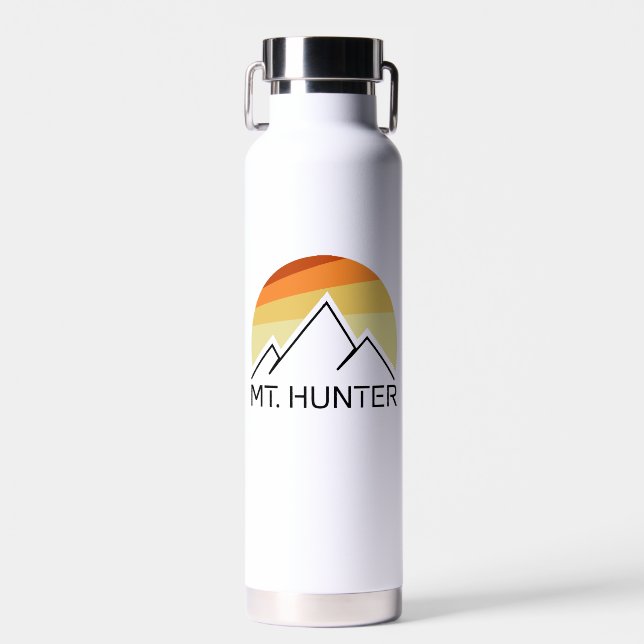 Mt. Hunter Alaska Retro Water Bottle (Front)