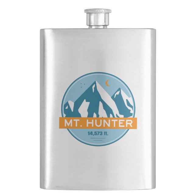 Mt. Hunter Alaska Stars Moon Hip Flask (Front)