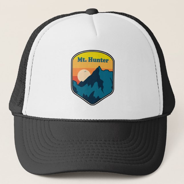 Mt. Hunter Alaska Sunrise Trucker Hat (Front)