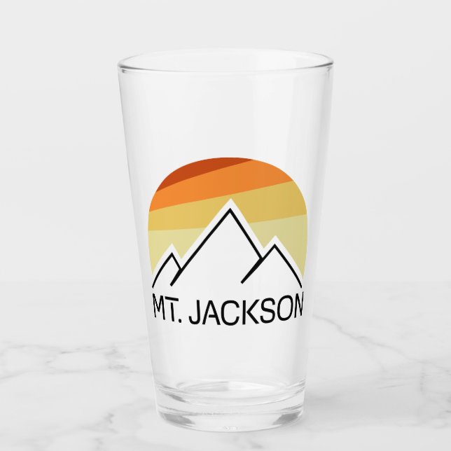 Mt. Jackson New Hampshire Retro Glass (Front)