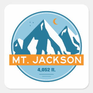 Mt. Jackson New Hampshire Stars Moon Square Sticker