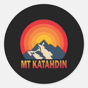 Mt Katahdin Mountains Sun Classic Round Sticker