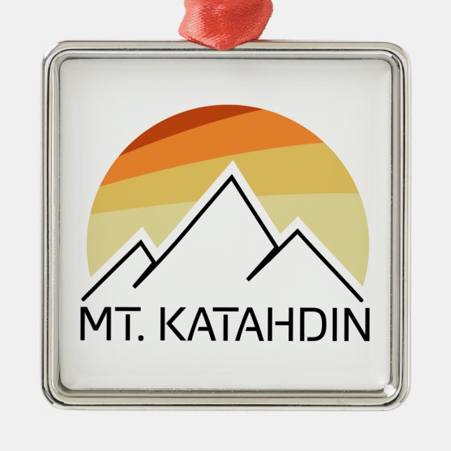 Mt. Katahdin Retro Metal Ornament (Front)