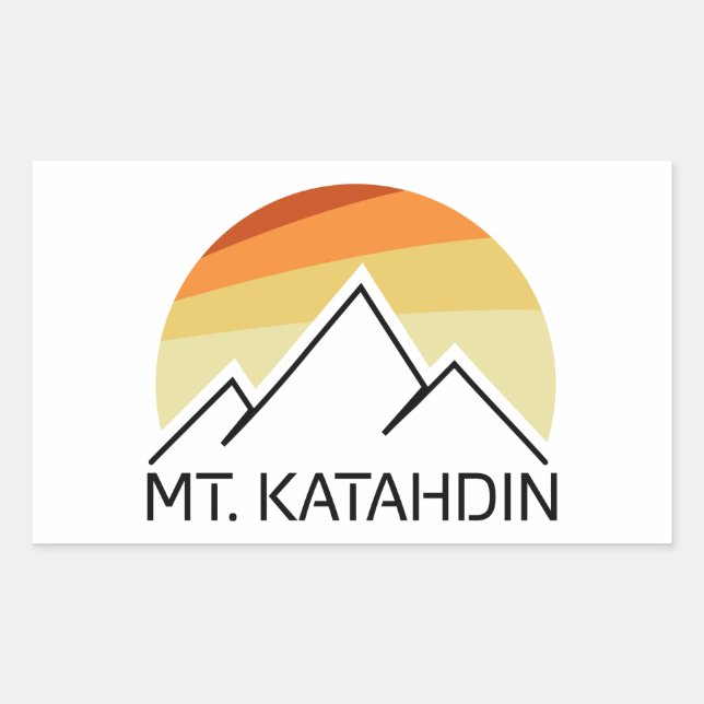 Mt. Katahdin Retro Rectangular Sticker (Front)