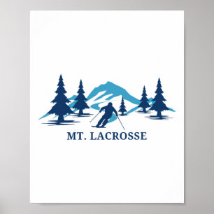 Mt. Lacrosse Wisconsin Ski Resort Skiing Skier  Poster