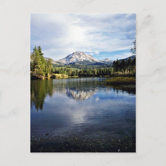 Mt. Lassen From Manzanita Lake Postcard (Front)