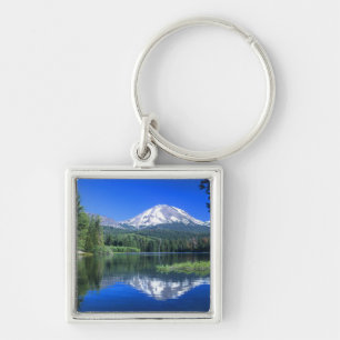 Mt. Lassen rises above Manzanita Lake Key Ring