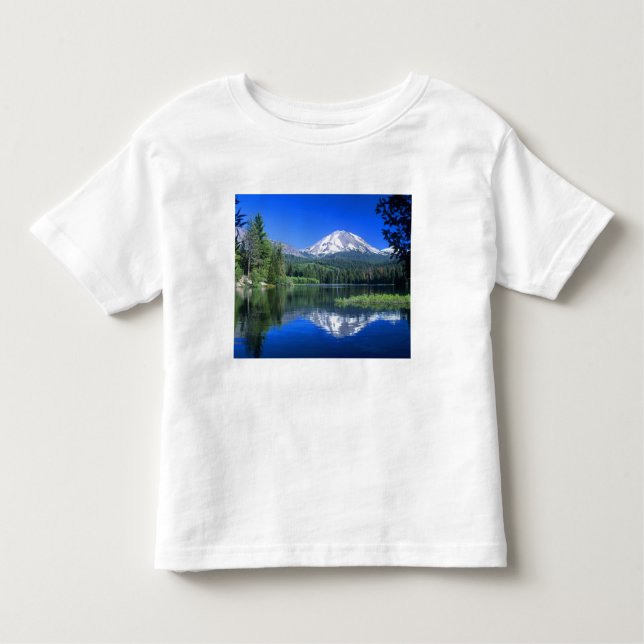 Mt. Lassen rises above Manzanita Lake Toddler T-Shirt (Front)