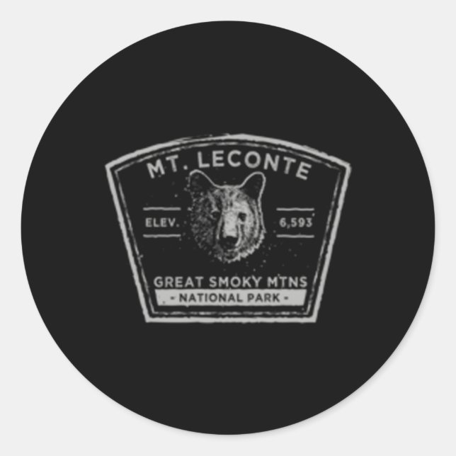 Mt Leconte Great Smoky Mountains Classic Round Sticker (Front)