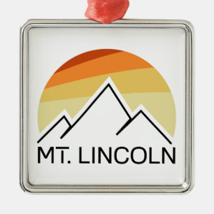 Mt. Lincoln New Hampshire Retro Metal Ornament