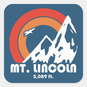 Mt. Lincoln New Hampshire Sun Eagle Square Sticker