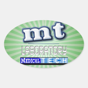 MT LOGO - LABORATORY MEDICAL TECHNOLOGIST OVAL STICKER