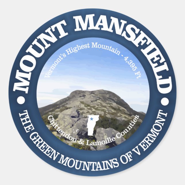 Mt Mansfield Classic Round Sticker (Front)