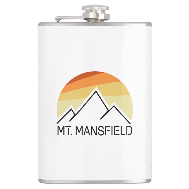 Mt. Mansfield Retro Hip Flask (Front)