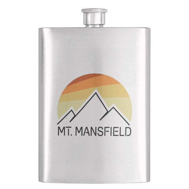 Mt. Mansfield Retro Hip Flask (Front)