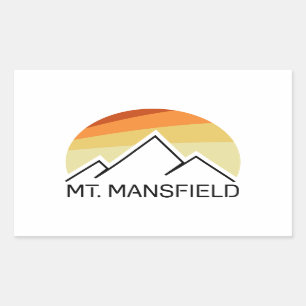 Mt. Mansfield Retro Rectangular Sticker