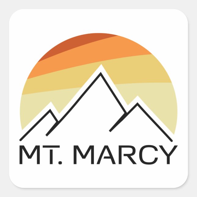 Mt. Marcy Retro Square Sticker (Front)