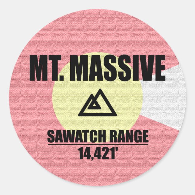 Mt. Massive Classic Round Sticker (Front)