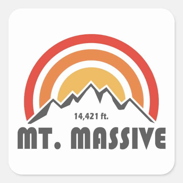 Mt. Massive Square Sticker (Front)