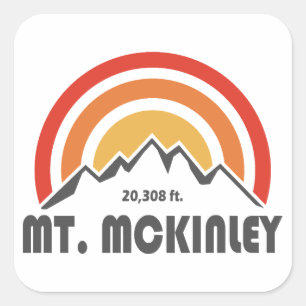 Mt. McKinley Alaska Square Sticker