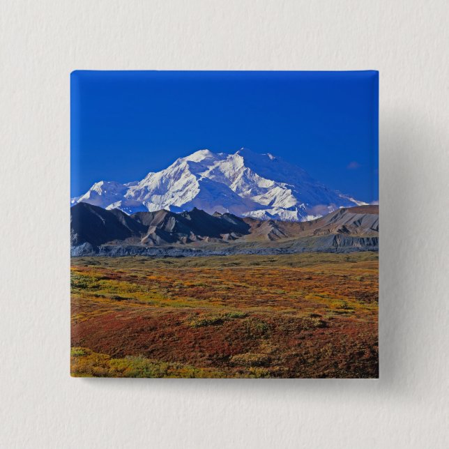 Mt . McKinley Denali National Park , Alaska. 15 Cm Square Badge (Front)