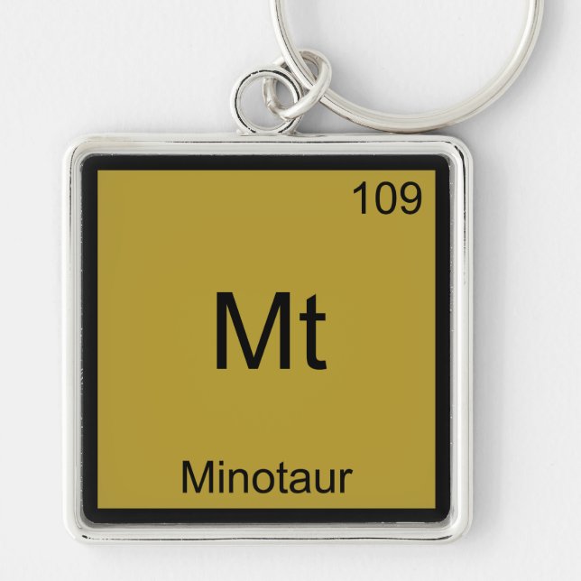 Mt - Minotaur Funny Chemistry Element Symbol Tee Key Ring (Front)