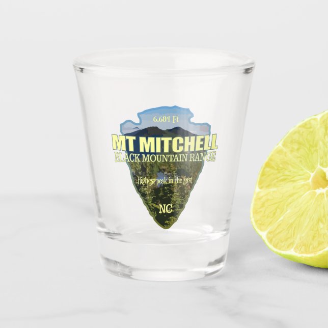 Mt Mitchell (arrowhead) Shot Glass (Front)