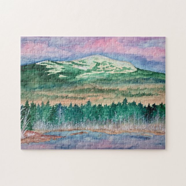 Mt Monadnock New Hampshire - Mountain Watercolor  Jigsaw Puzzle (Horizontal)