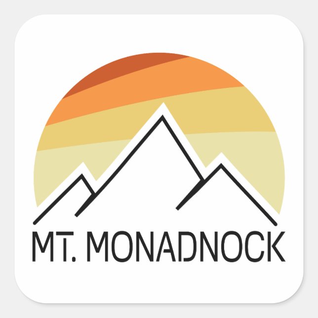 Mt. Monadnock New Hampshire Retro Square Sticker (Front)
