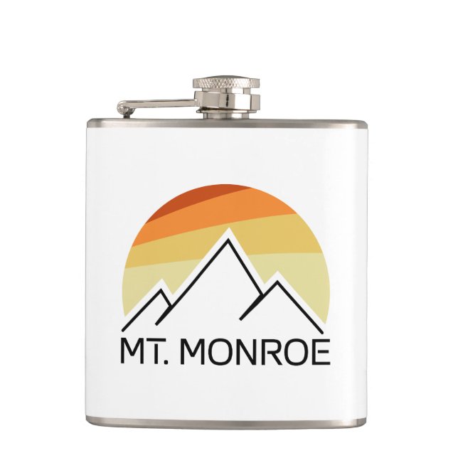 Mt. Monroe New Hampshire Retro Hip Flask (Front)