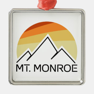 Mt. Monroe New Hampshire Retro Metal Ornament
