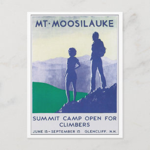 Mt. Moosilauke Vintage Travel Poster Postcard