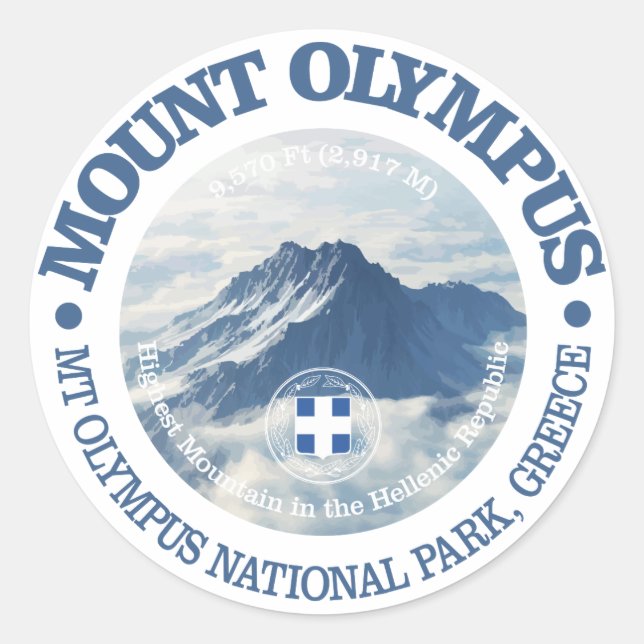Mt Olympus Classic Round Sticker (Front)