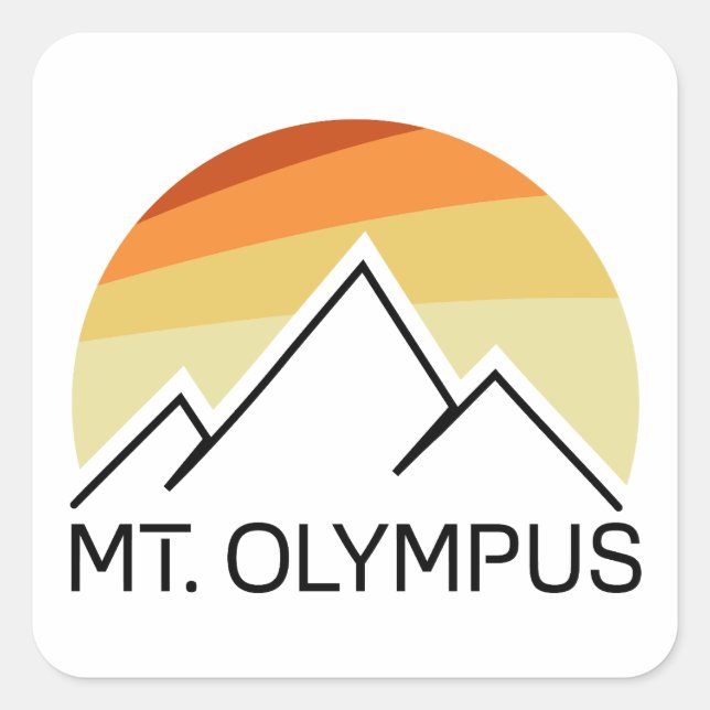 Mt. Olympus Washington Retro Square Sticker (Front)