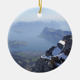 Mt. Pilatus Switzerland Ceramic Tree Decoration