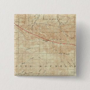 Mt Pinos quadrangle showing San Andreas Rift 15 Cm Square Badge