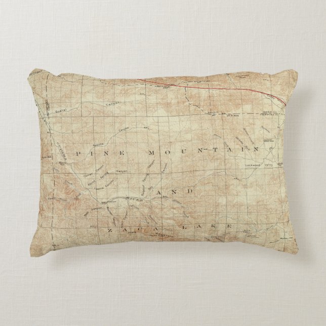 Mt Pinos quadrangle showing San Andreas Rift Decorative Cushion (Front)