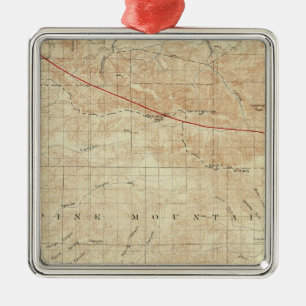 Mt Pinos quadrangle showing San Andreas Rift Metal Tree Decoration