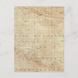 Mt Pinos quadrangle showing San Andreas Rift Postcard