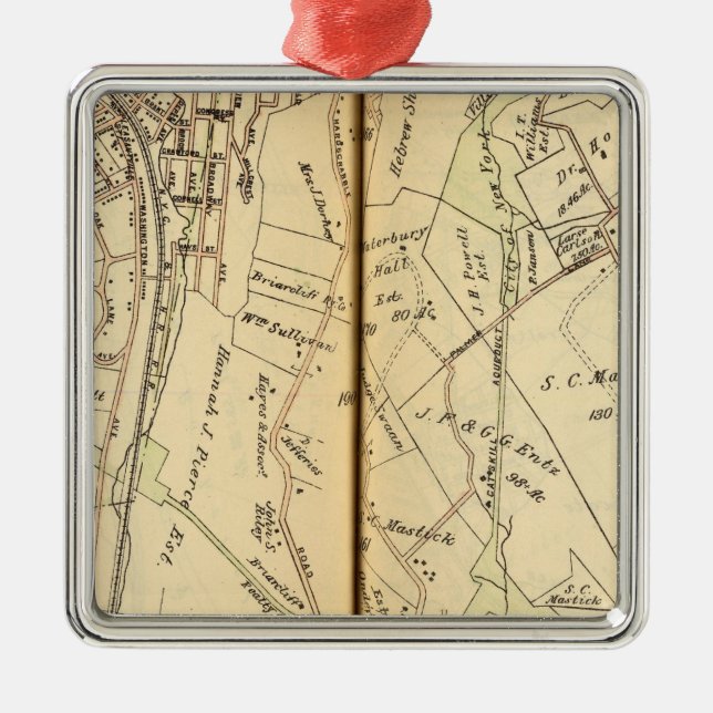 Mt. Pleasant, New York 3 Metal Tree Decoration (Front)