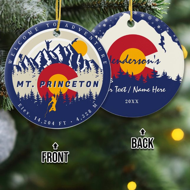 Mt Princeton Colorado 14ers Fourteener Climbing Ceramic Ornament (Creator Uploaded)