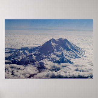 Mt. Rainier at 25,000 feet Poster