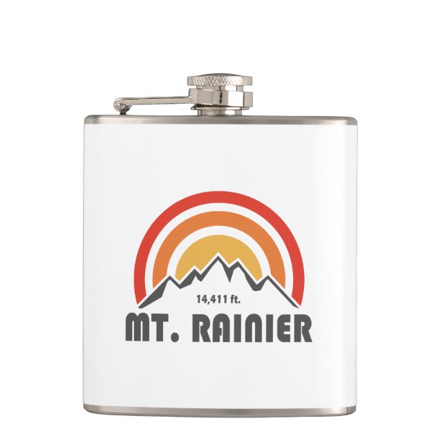 Mt. Rainier Hip Flask (Front)