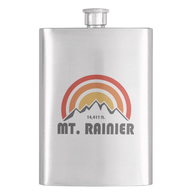 Mt. Rainier Hip Flask (Front)