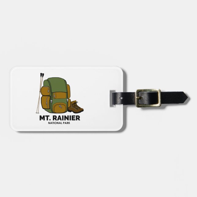 Mt. Rainier National Park Backpack Luggage Tag (Front Horizontal)
