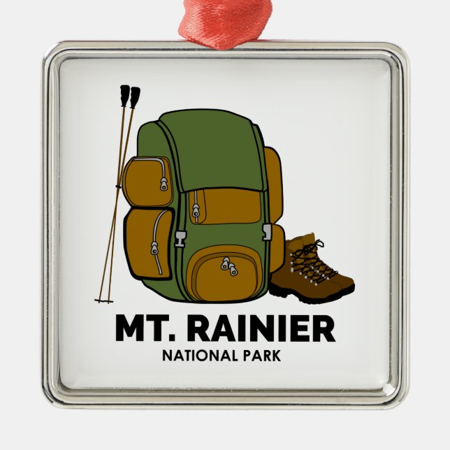 Mt. Rainier National Park Backpack Metal Ornament (Front)