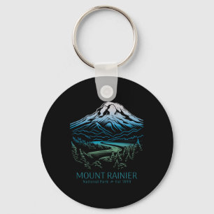 Mt. Rainier National Park Hiking Camping Mountain Key Ring