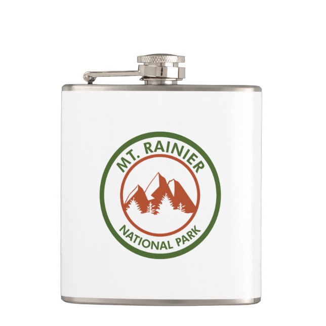 Mt. Rainier National Park Hip Flask (Front)